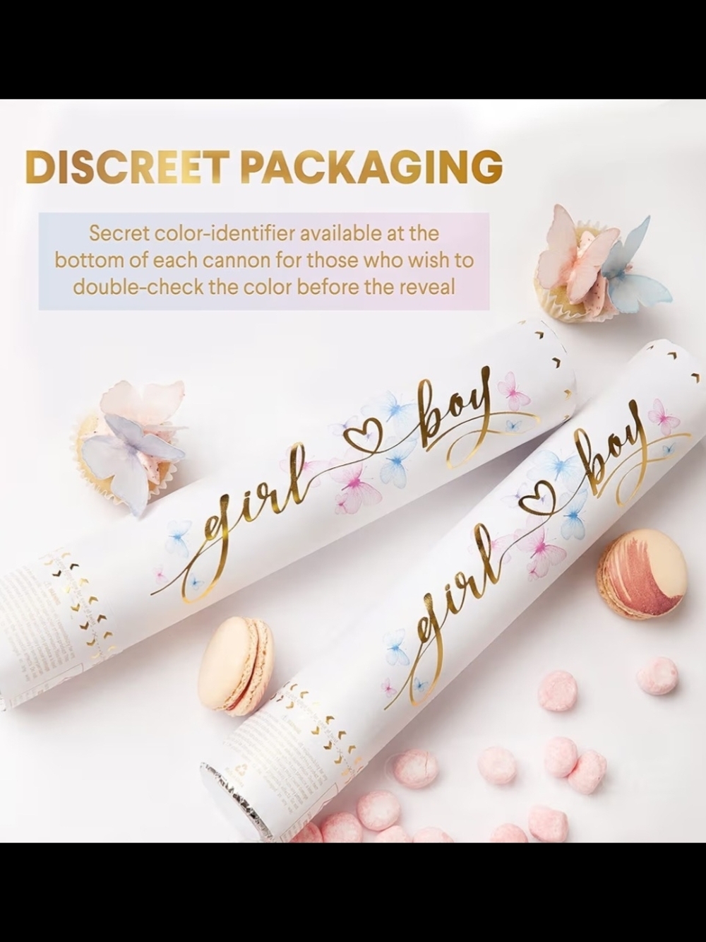 A Set Of 8 - Gender Reveal Confetti Cannon - Blue Party Popper For BOY